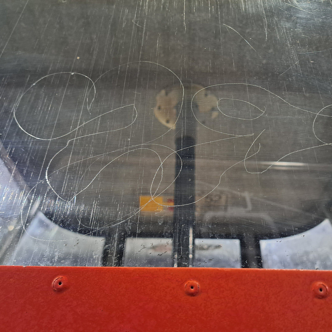 Scratches on ski gondola window